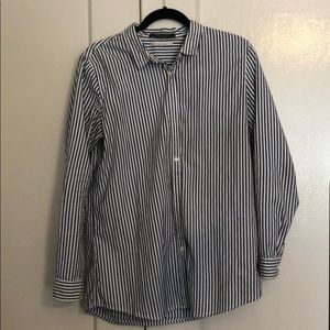 Scotch & Soda Blue/White Striped Button Down 100% Cotton Shirt - Size 3